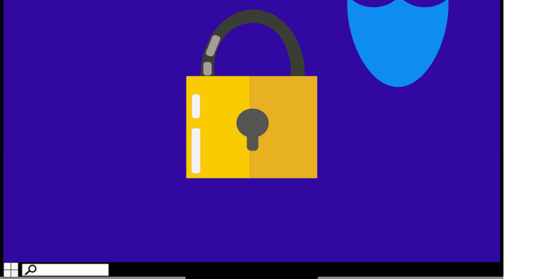 Free secure computer protect computer vector