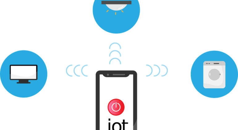 Free internet of things iot network vector
