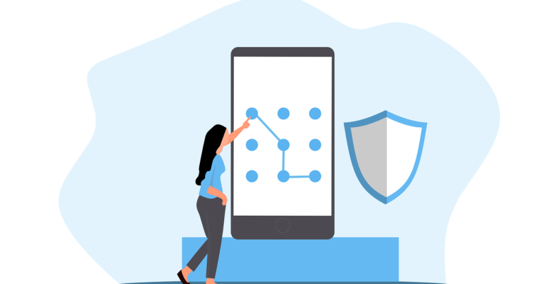 Free security pattern lock vector