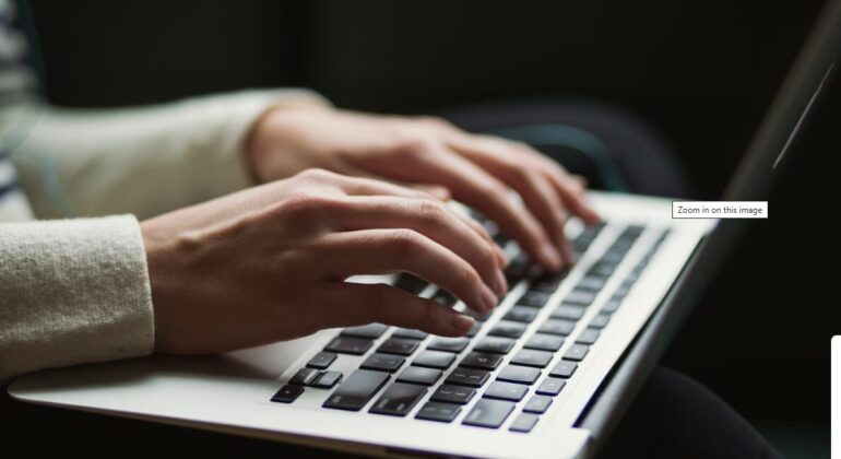 Person using laptop photo